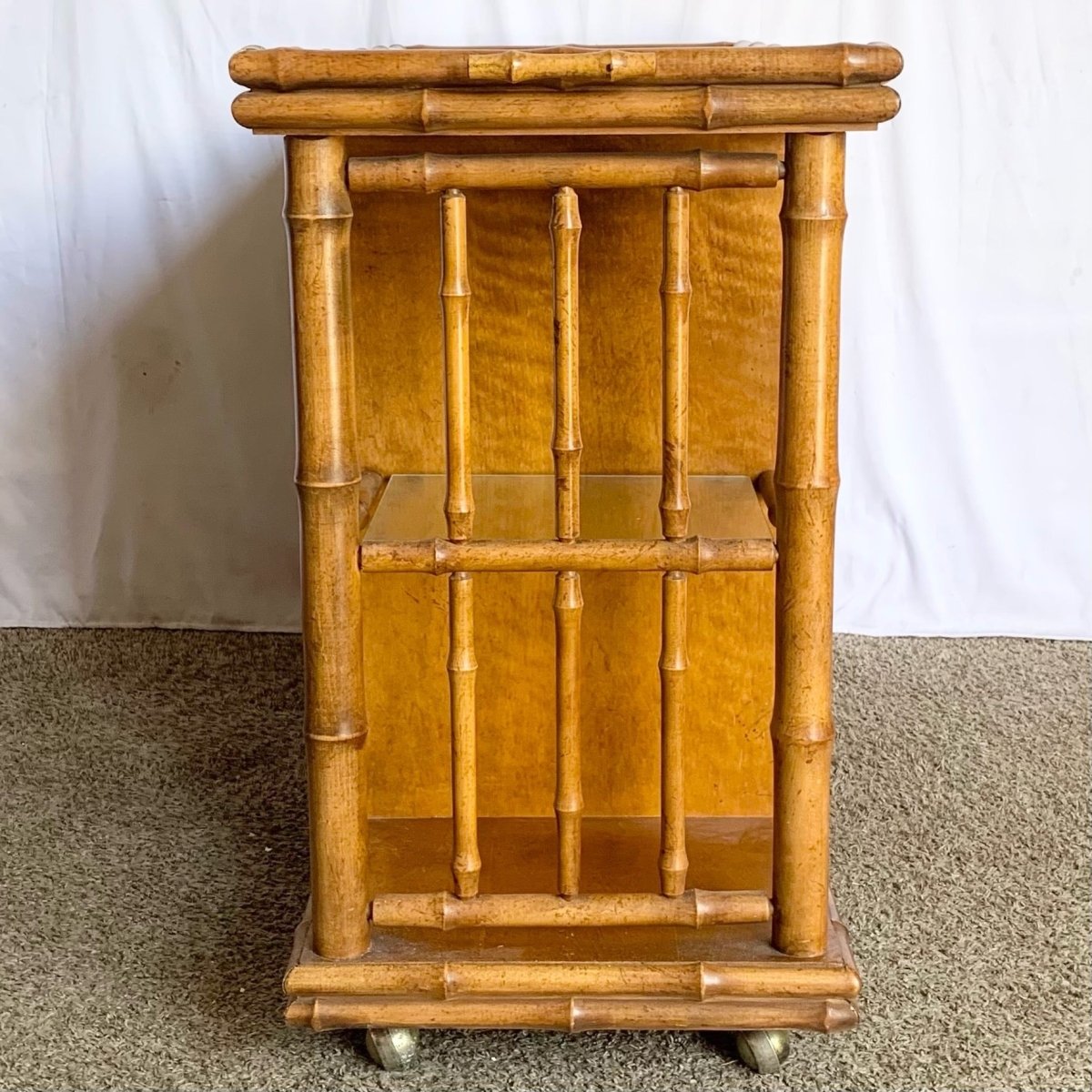 Mid Century Modern Faux Bamboo Dry Bar/Buffet by American of Martinsville - Dolphin & Flamingo
