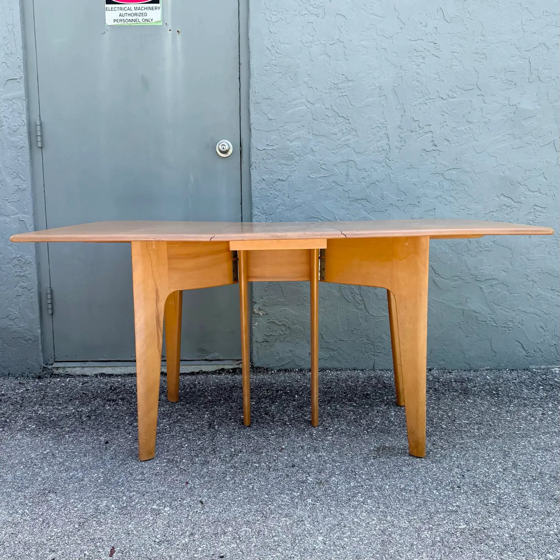 Mid Century Modern M166 Drop Leaf Dining Table by Haywood Wakefieldr Dolphin & Flamingo