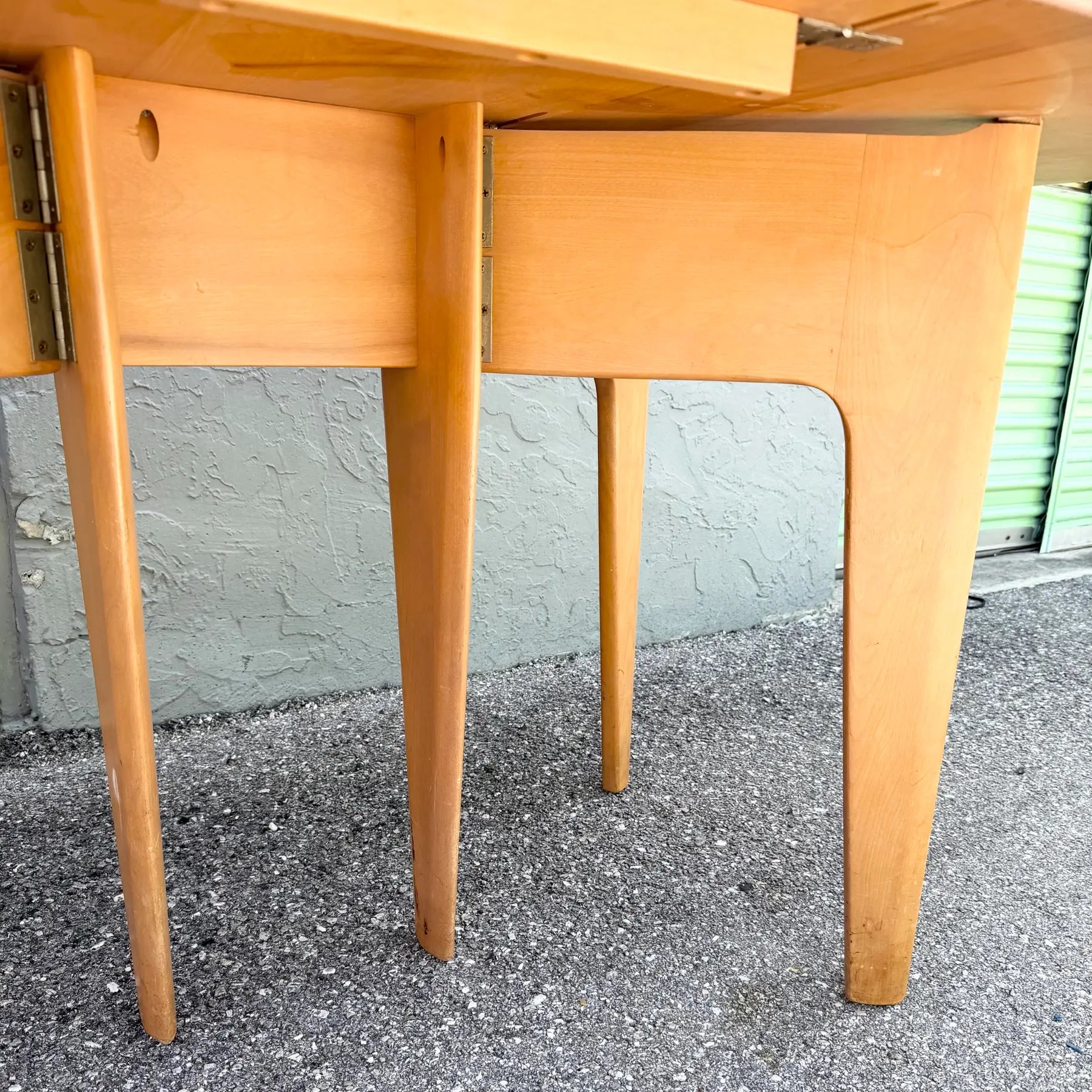 Mid Century Modern M166 Drop Leaf Dining Table by Haywood Wakefieldr Dolphin & Flamingo