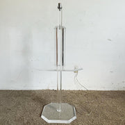 Mid Century Modern Octagonal Lucite Side Table/Floor Lamp - Dolphin & Flamingo