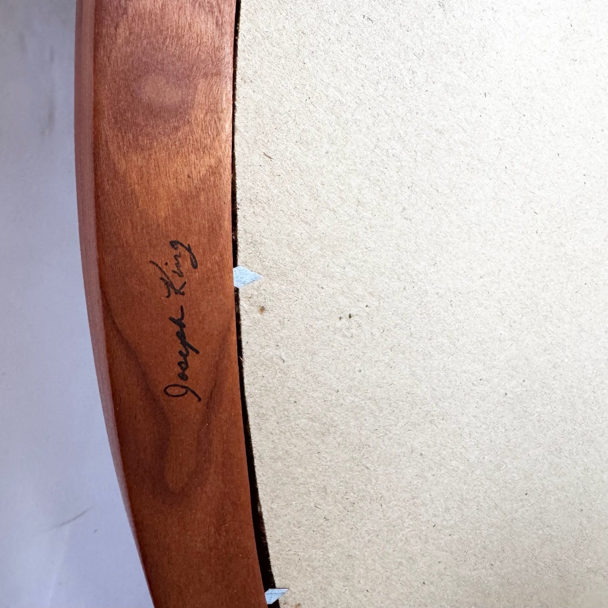 Mid Century Modern Oval Teak Wall Mirror by Joseph King - Dolphin & Flamingo