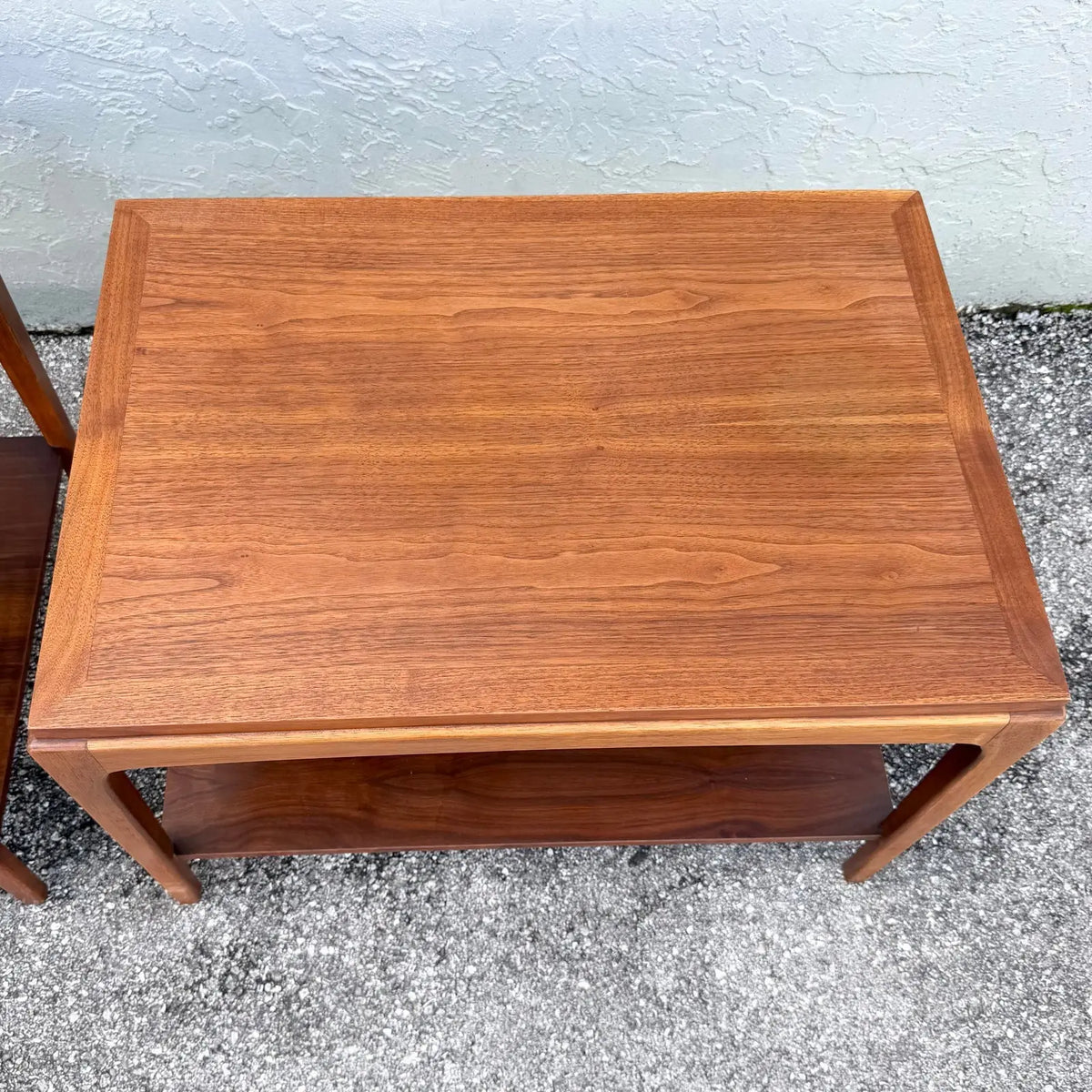 Mid Century Modern “Rhythm” Walnut Side Tables by Lane - A Pair