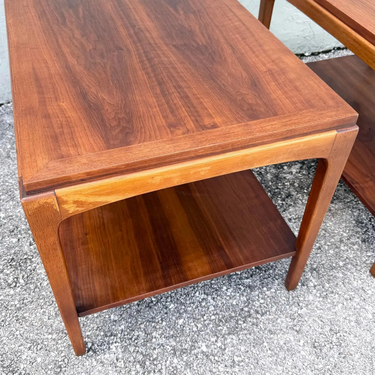 Mid Century Modern “Rhythm” Walnut Side Tables by Lane - A Pair