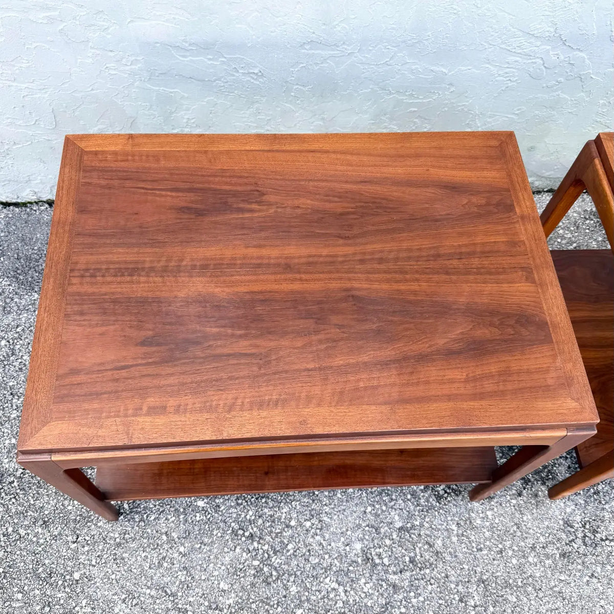 Mid Century Modern “Rhythm” Walnut Side Tables by Lane - A Pair