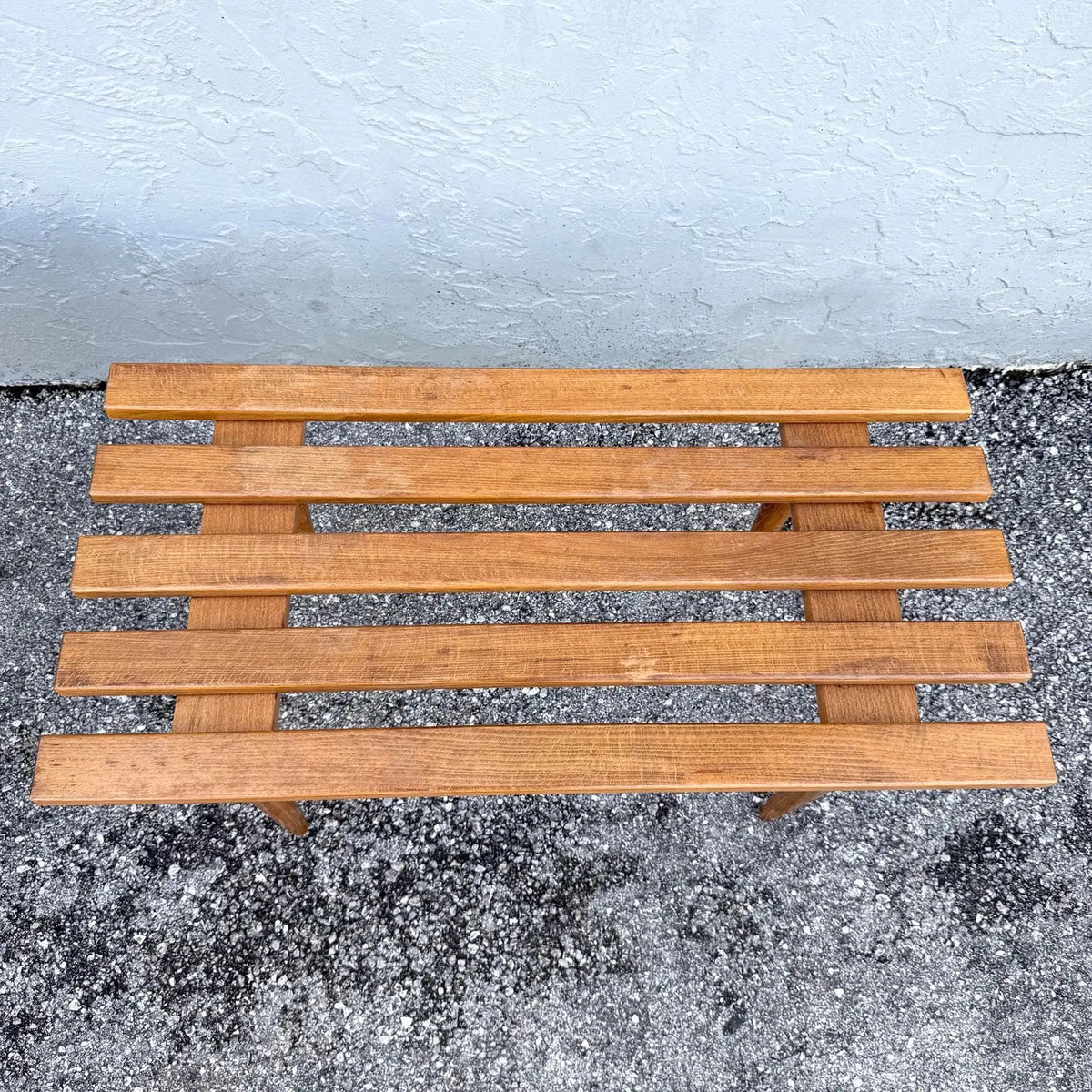 Mid Century Modern Slatted Benches/Side Tables - A Pair