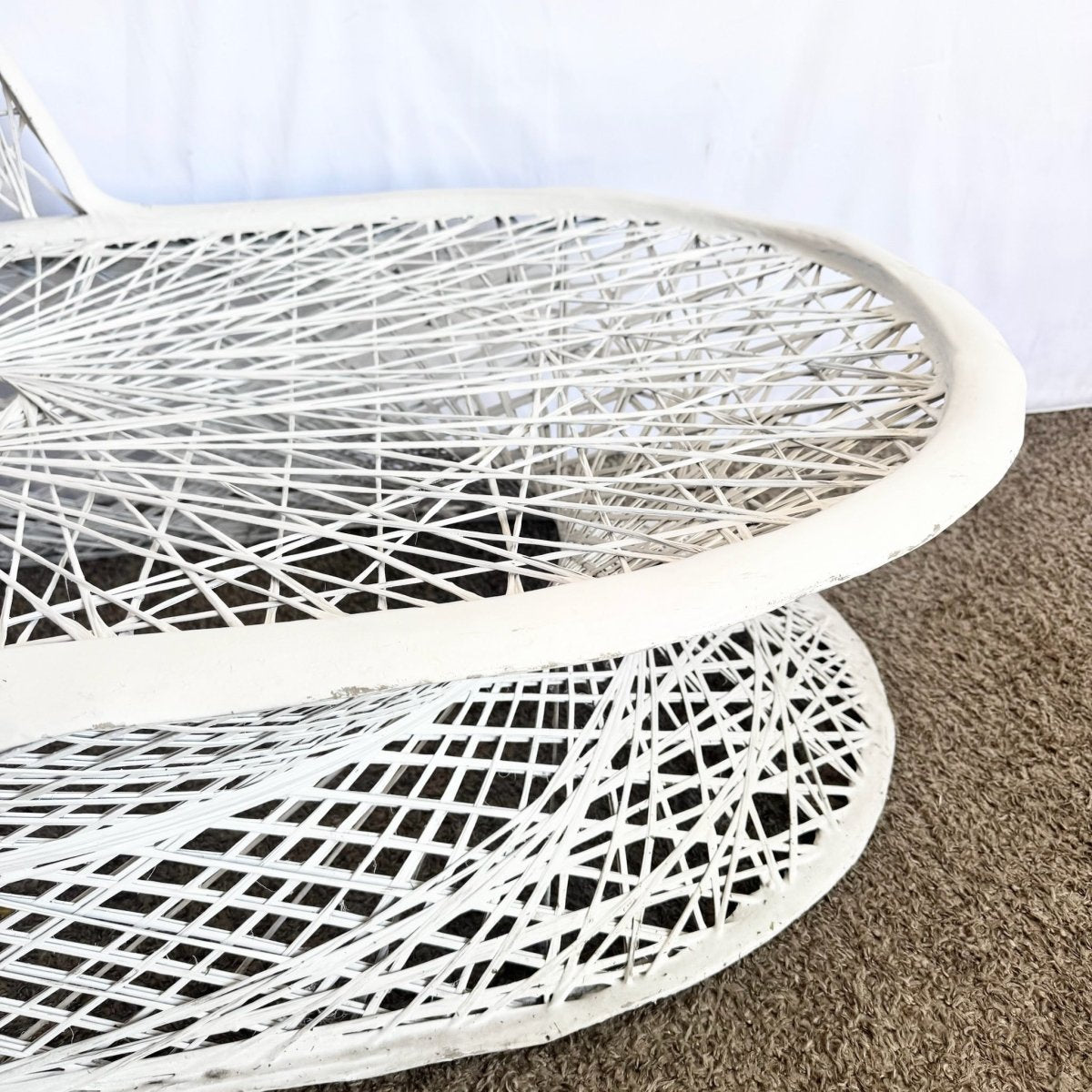 Mid Century Modern Spun Fiberglass Chaise Lounge - Dolphin & Flamingo