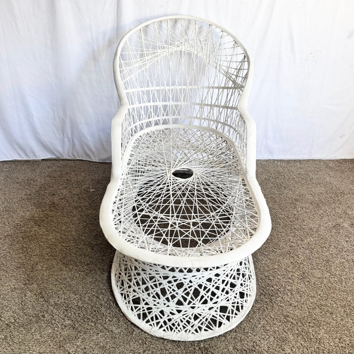 Mid Century Modern Spun Fiberglass Chaise Lounge - Dolphin & Flamingo