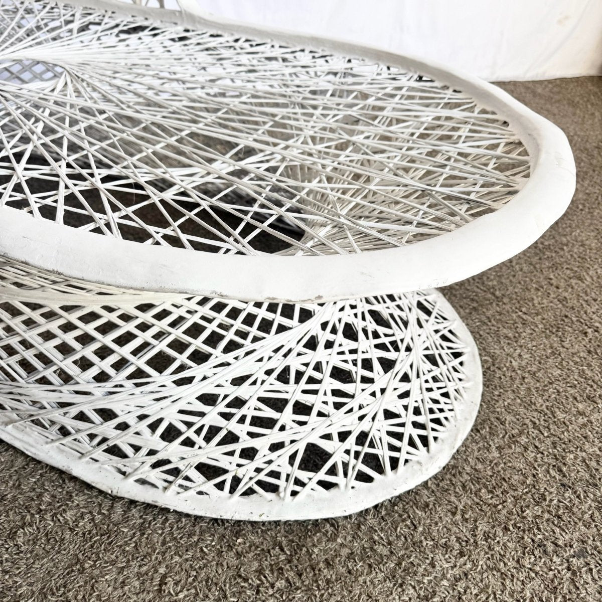 Mid Century Modern Spun Fiberglass Chaise Lounge - Dolphin & Flamingo