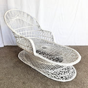 Mid Century Modern Spun Fiberglass Chaise Lounge - Dolphin & Flamingo