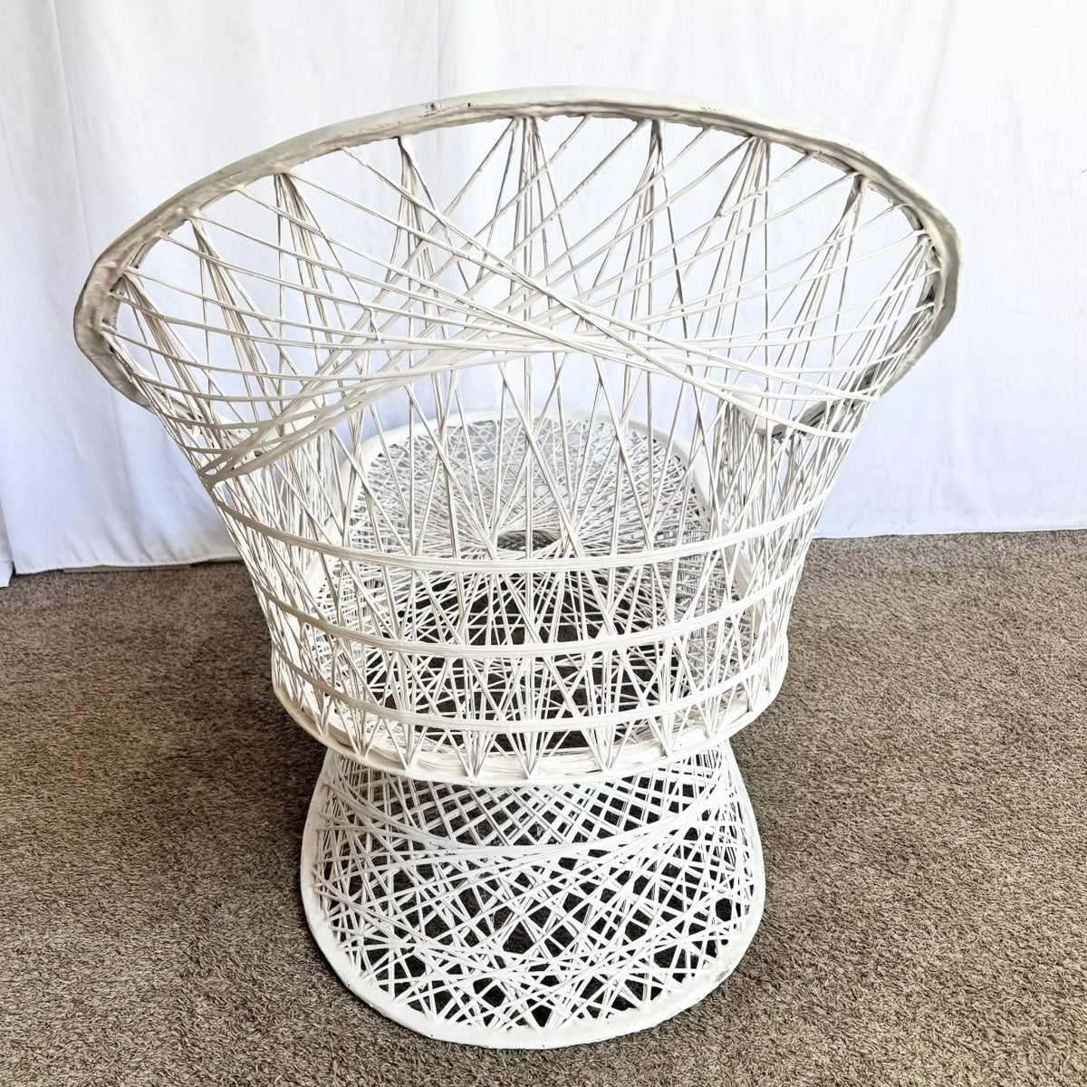 Mid Century Modern Spun Fiberglass Chaise Lounge - Dolphin & Flamingo