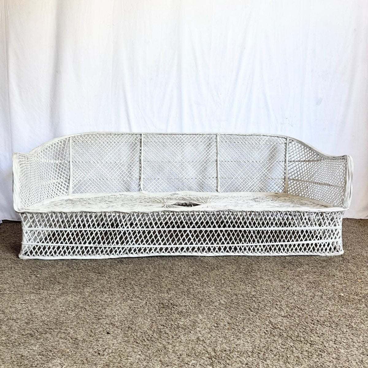 Mid Century Modern Spun Fiberglass Sofa - Dolphin & Flamingo