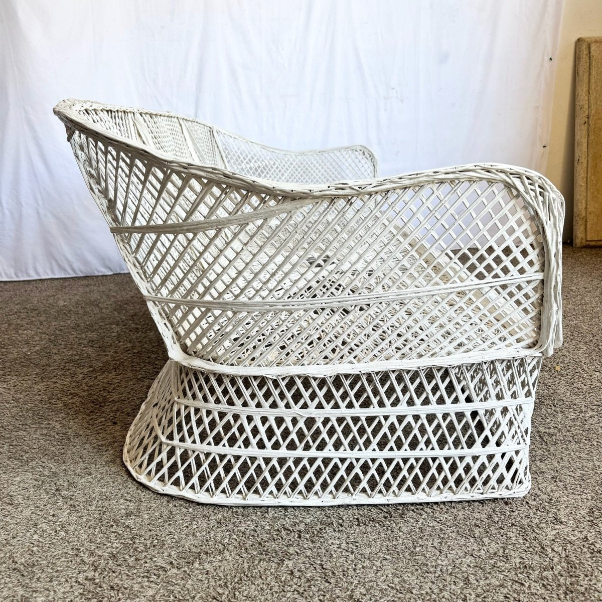 Mid Century Modern Spun Fiberglass Sofa - Dolphin & Flamingo