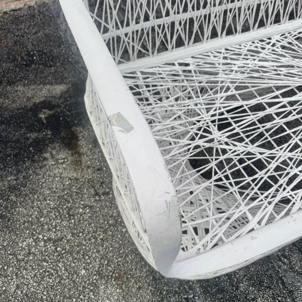 Mid Century Modern Spun Fiberglass Sofa Bench - Dolphin & Flamingo