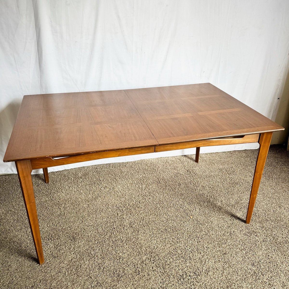 Mid Century Modern Teak Inlay and Oak Dining Table - Dolphin & Flamingo