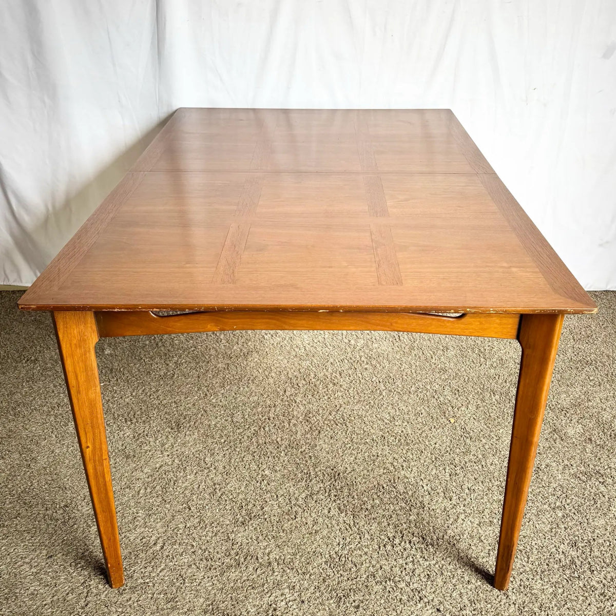 Mid Century Modern Teak Inlay and Oak Dining Table - Dolphin & Flamingo