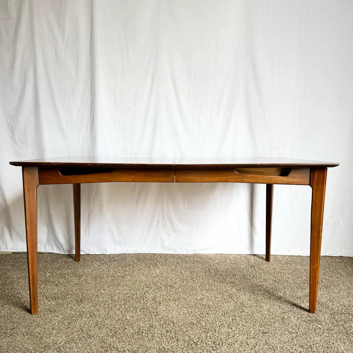 Mid Century Modern Teak Inlay and Oak Dining Table - Dolphin & Flamingo