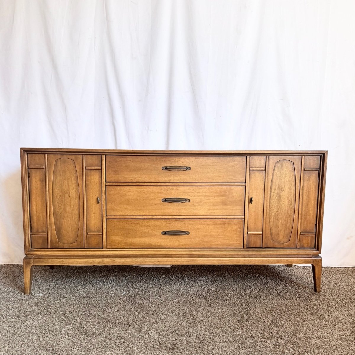 Mid Century Modern Walnut Credenza - Dolphin & Flamingo