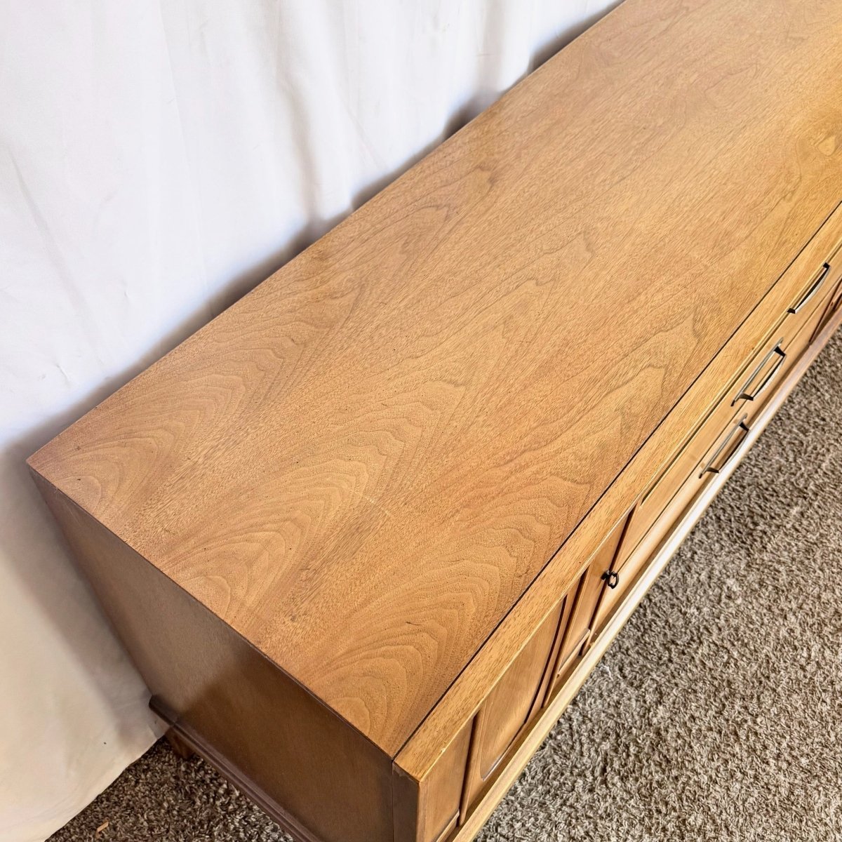 Mid Century Modern Walnut Credenza - Dolphin & Flamingo