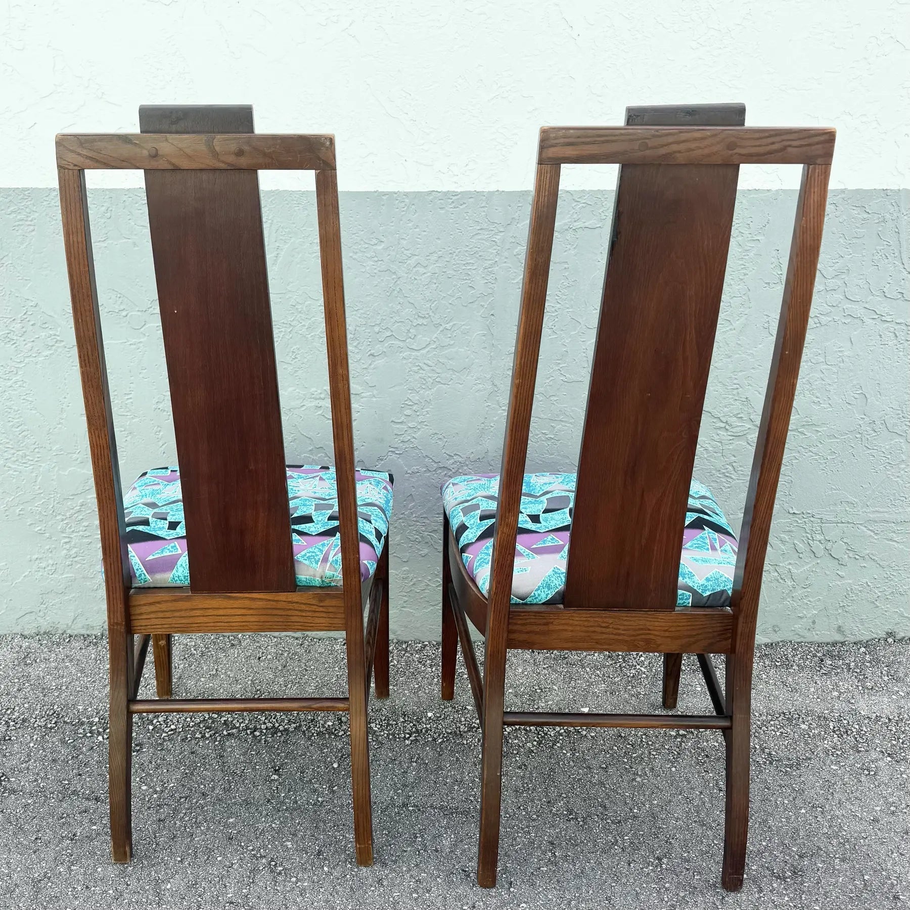 Mid Century Modern Walnut Dining Chairs by Stanley Furniture - Set of 6 Dolphin & Flamingo