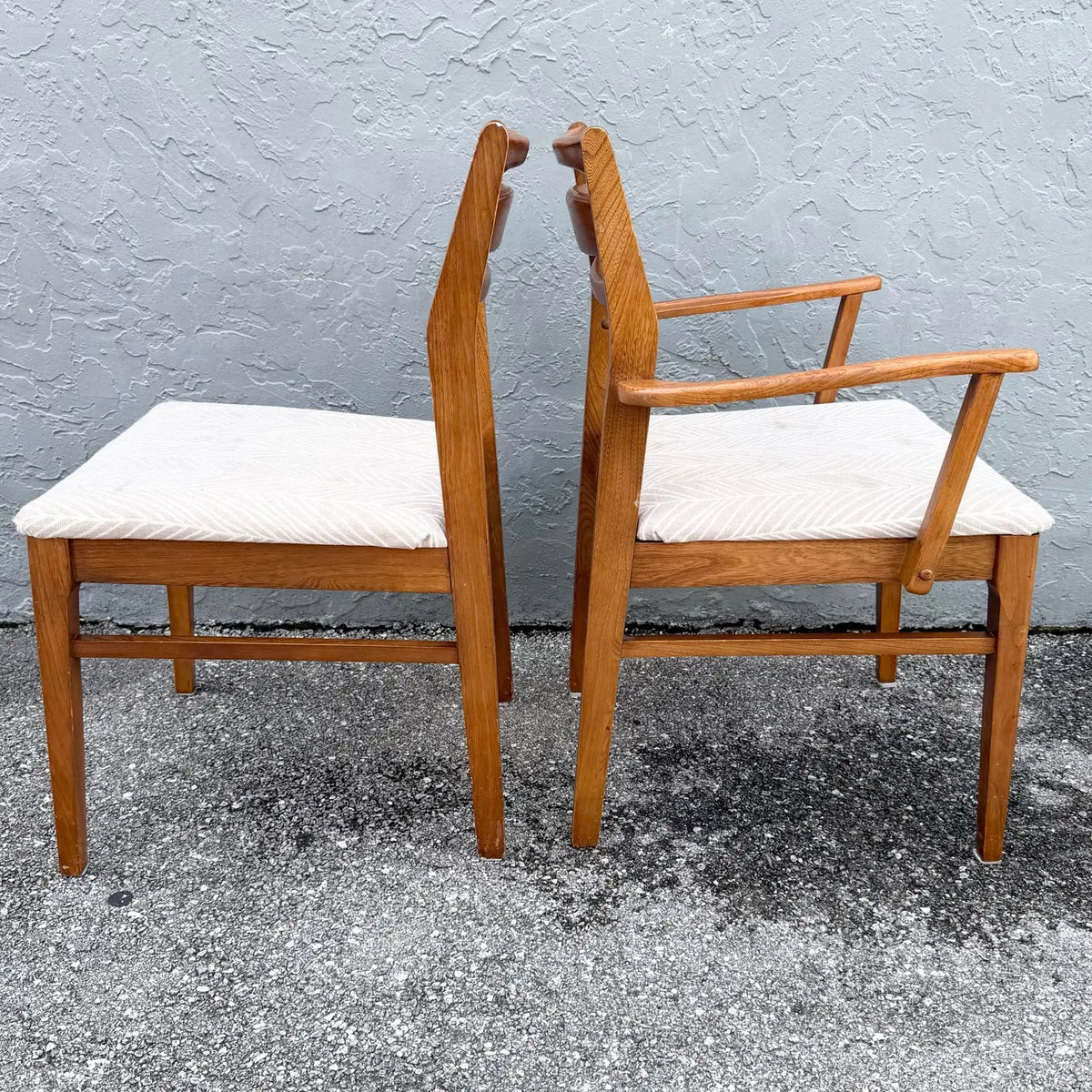 Mid Century Modern Wooden Dining Chairs - Set of 6