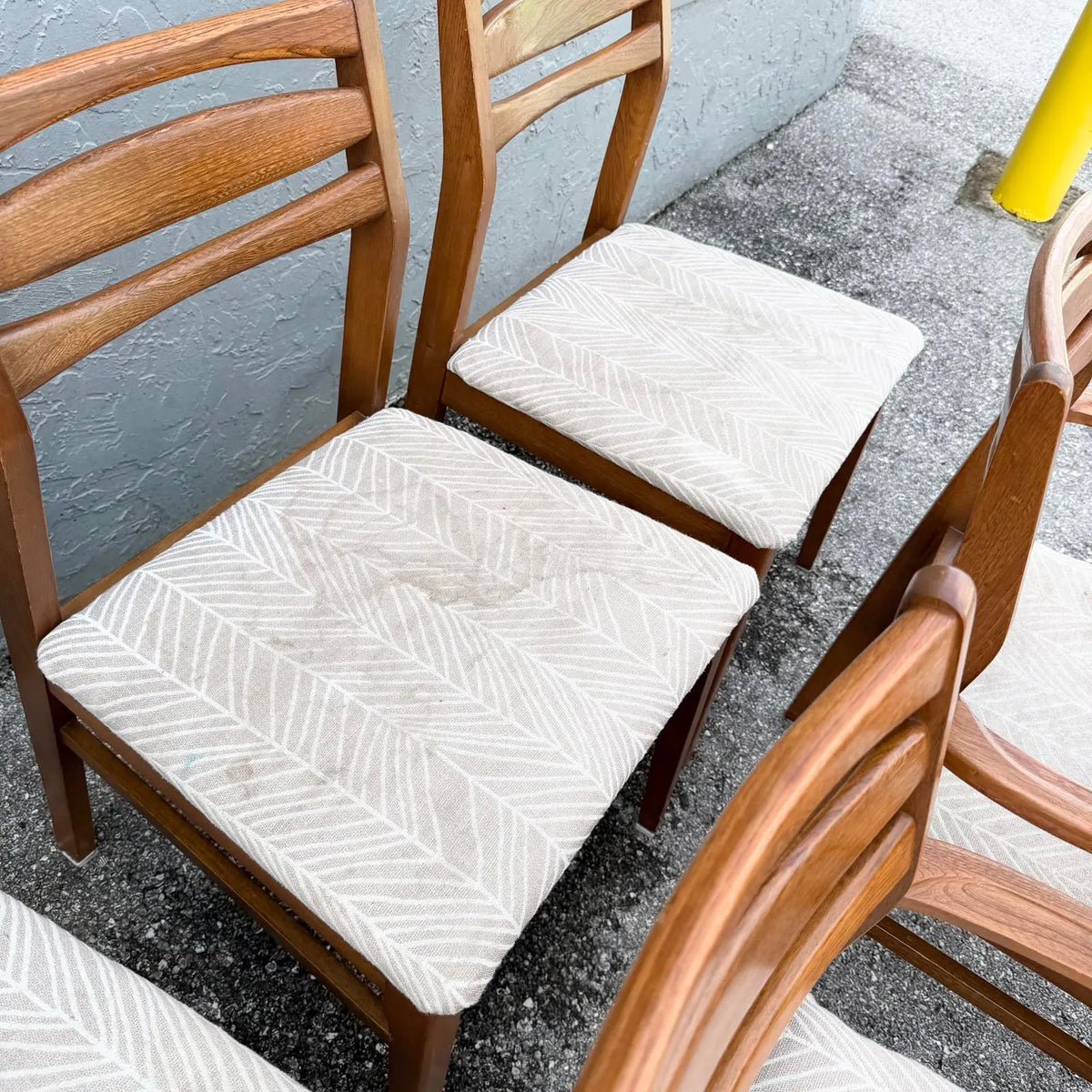 Mid Century Modern Wooden Dining Chairs - Set of 6