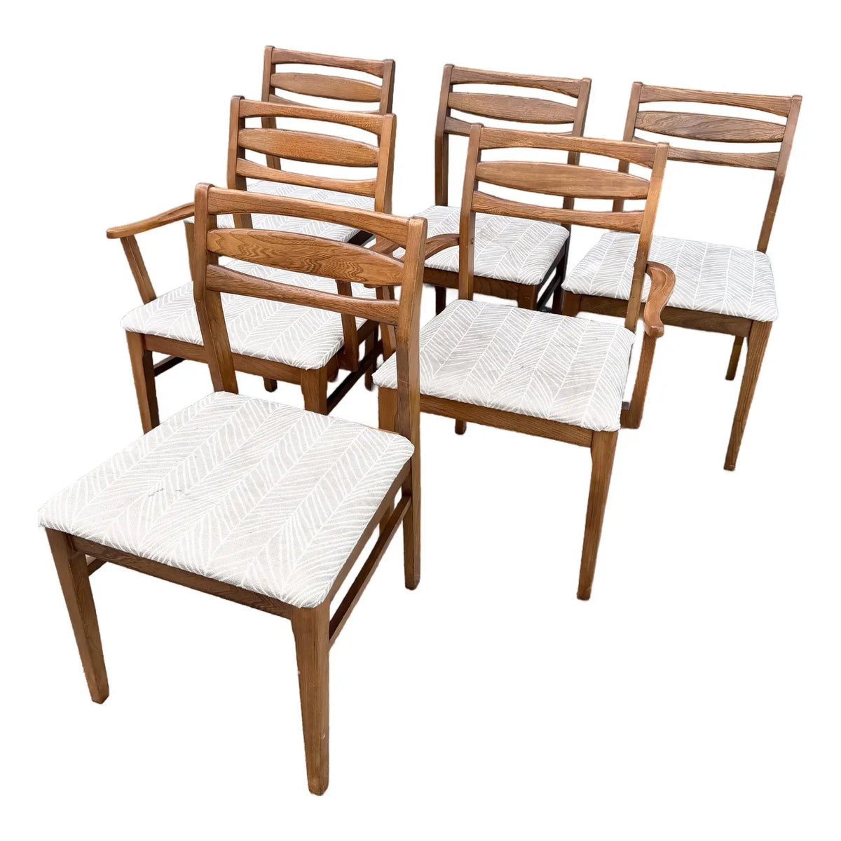 Mid Century Modern Wooden Dining Chairs - Set of 6