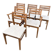 Mid Century Modern Wooden Dining Chairs - Set of 6