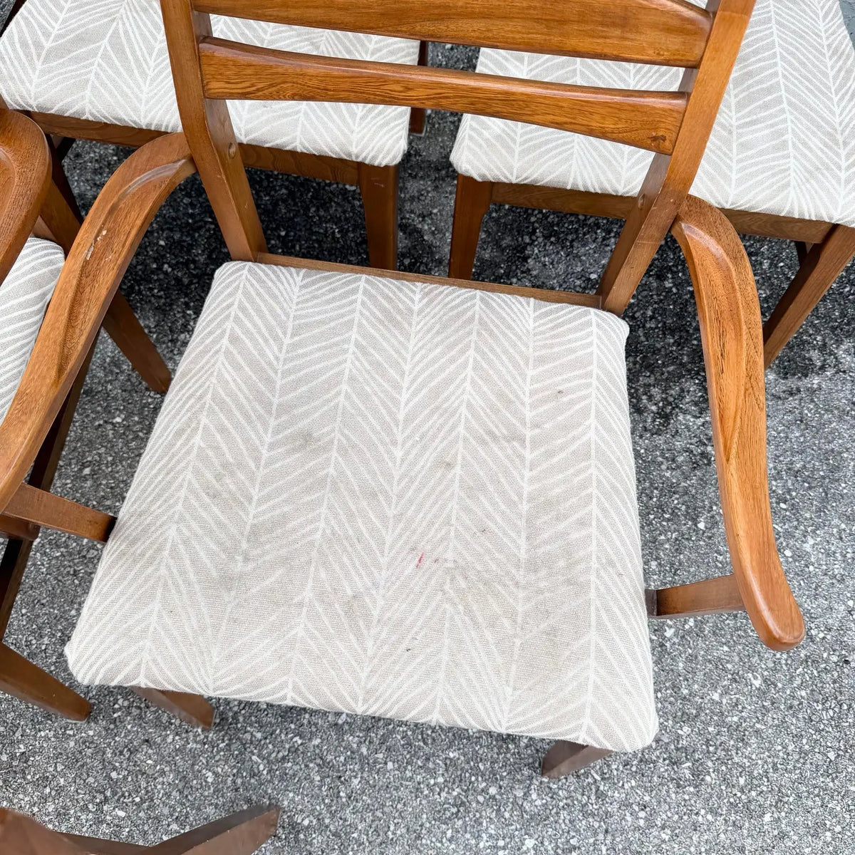 Mid Century Modern Wooden Dining Chairs - Set of 6