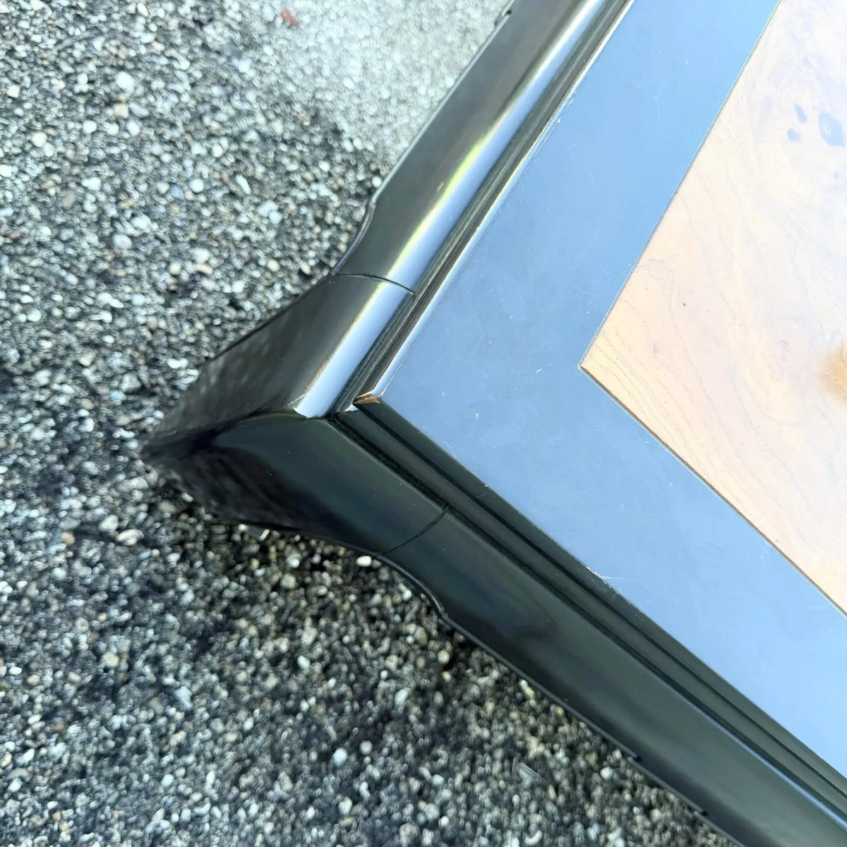 Ming Style Black and Burlwood Coffee Table by Ethan Allen