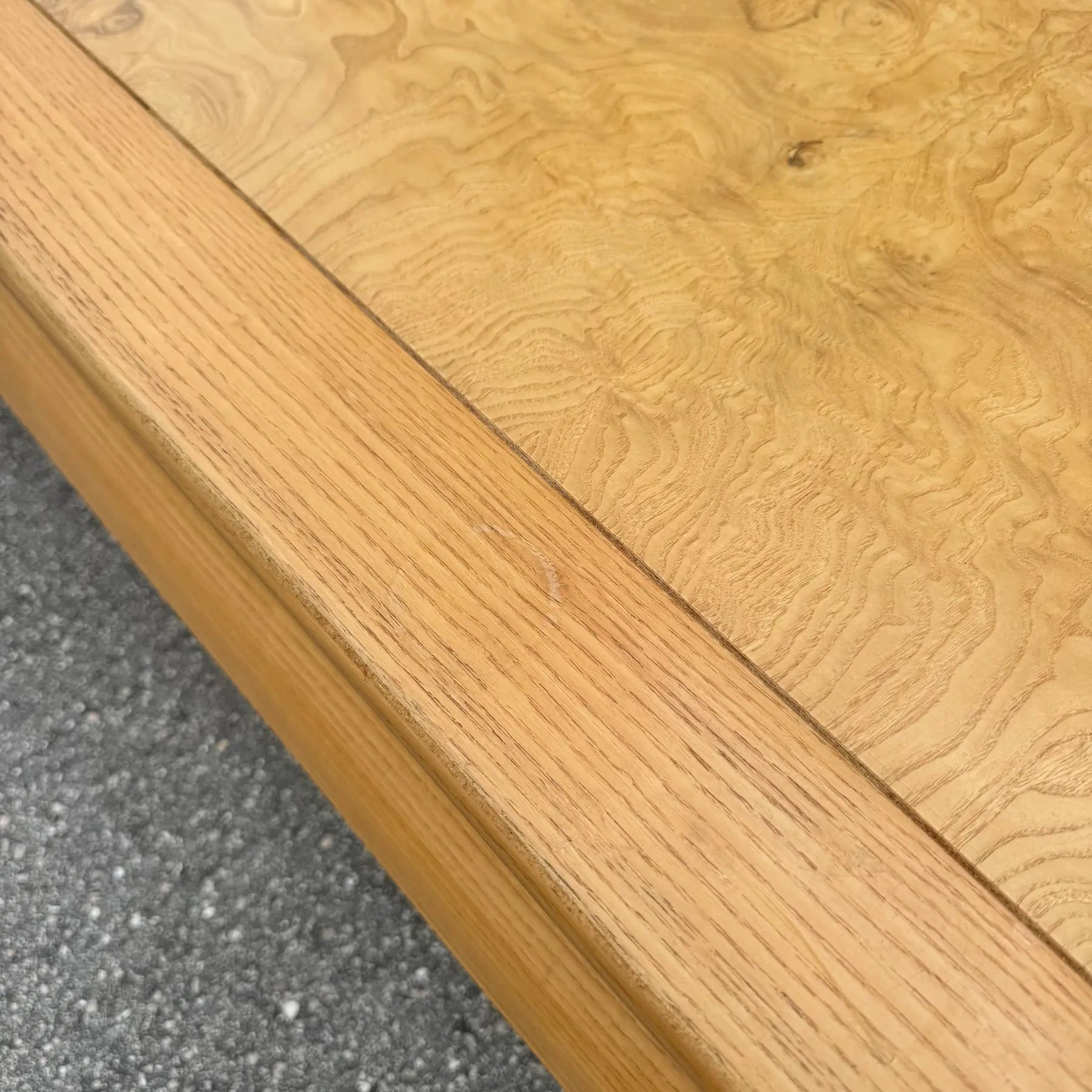 Ming Style Blonde Burlwood Scene Two Coffee Table by Henredon Dolphin & Flamingo