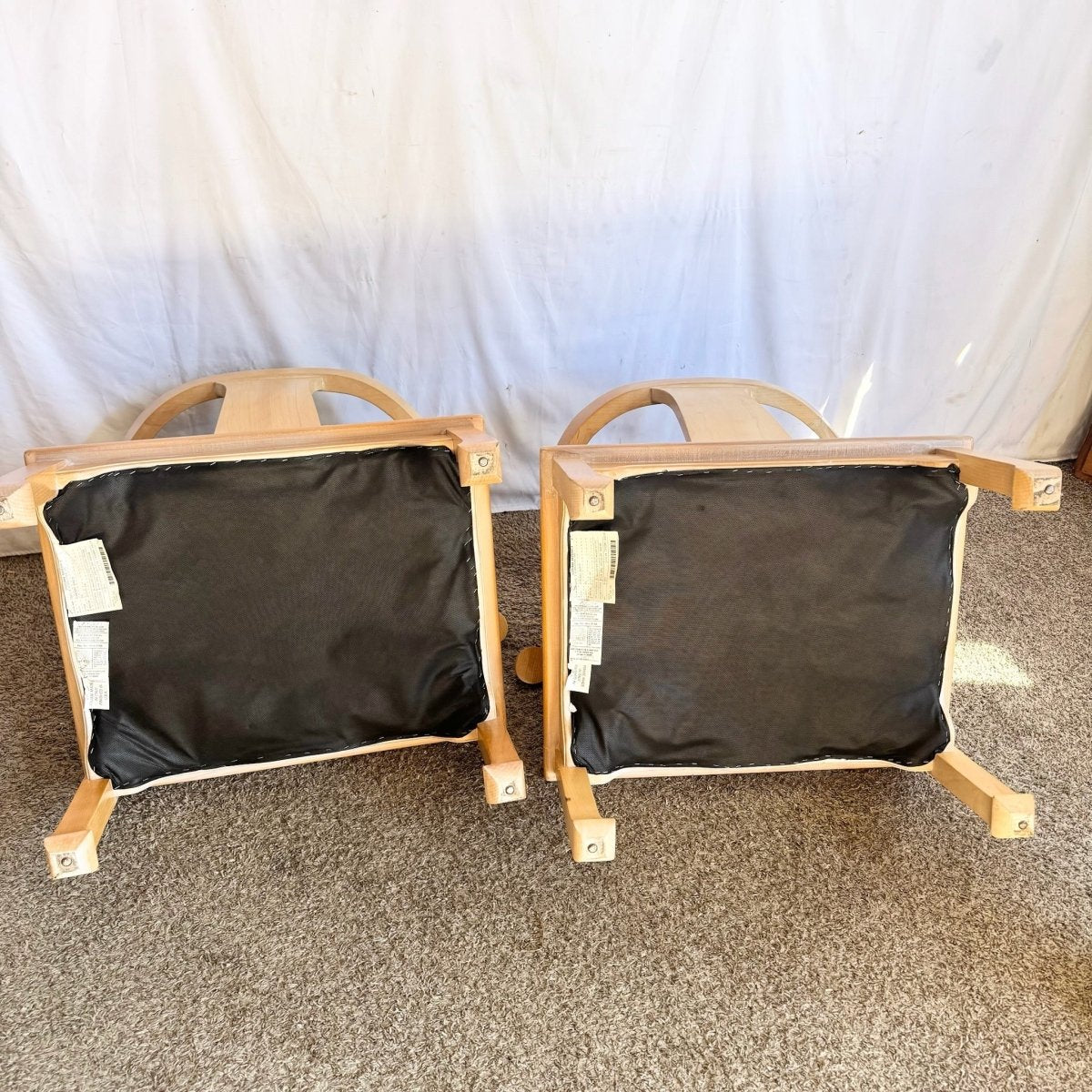 Ming Style Wooden Horseshoe Chairs by Harris Marcus Furniture - A Pair - Dolphin & Flamingo