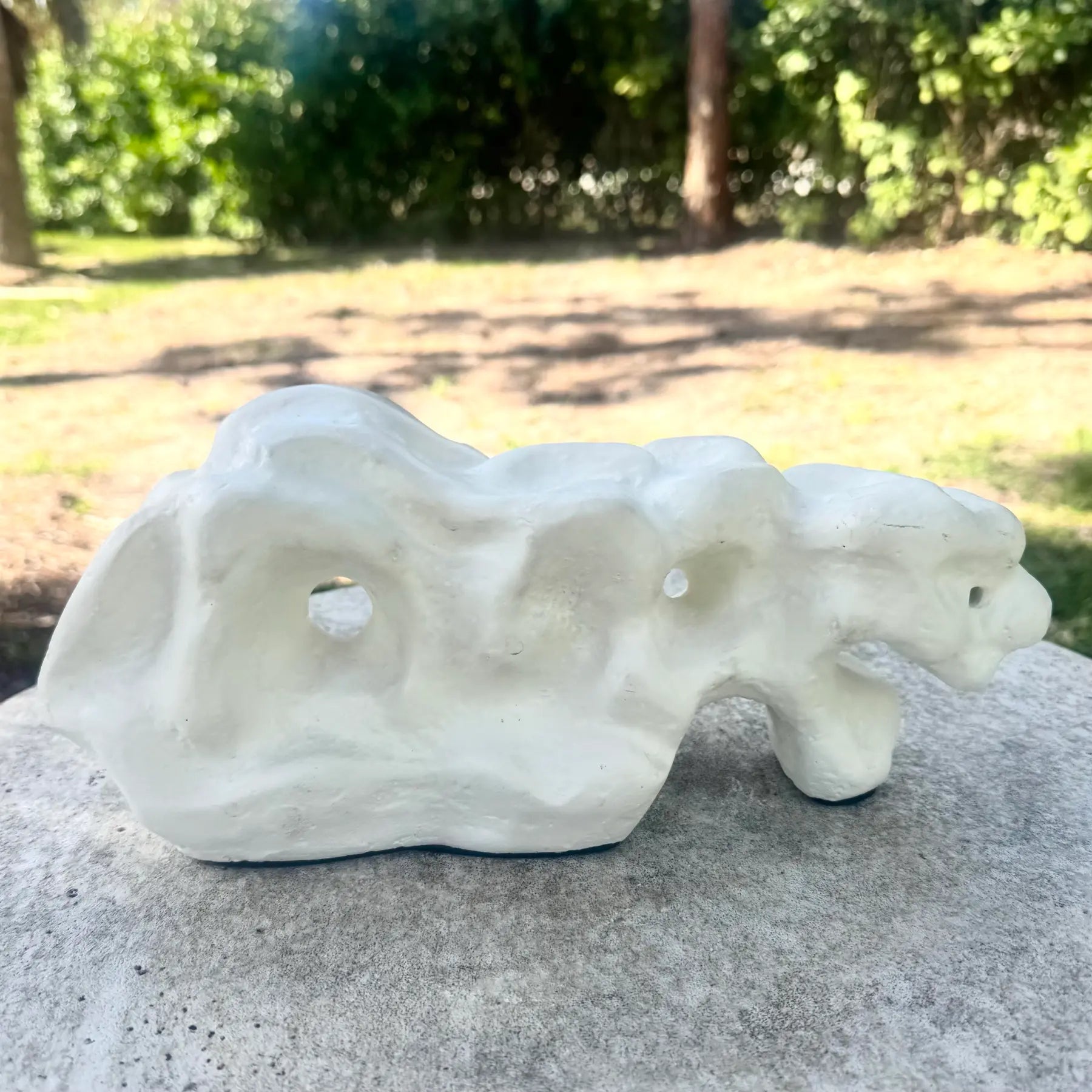 Minimalist Abstract Textured Plaster Sculpture Dolphin & Flamingo