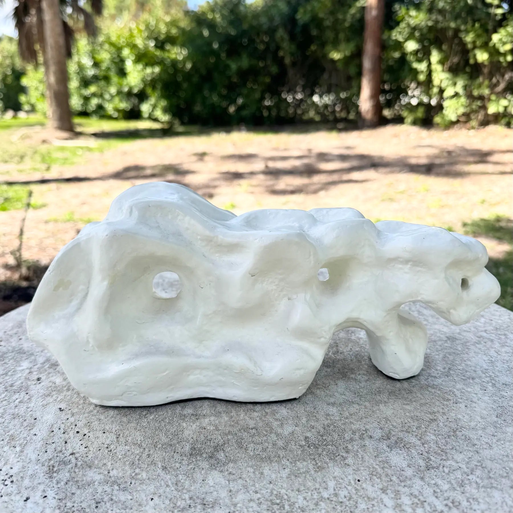 Minimalist Abstract Textured Plaster Sculpture Dolphin & Flamingo