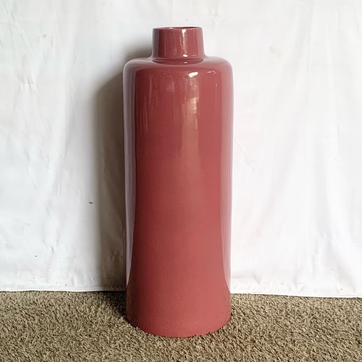 Post Modern Mauve Gloss Ceramic Floor Vase - Dolphin & Flamingo