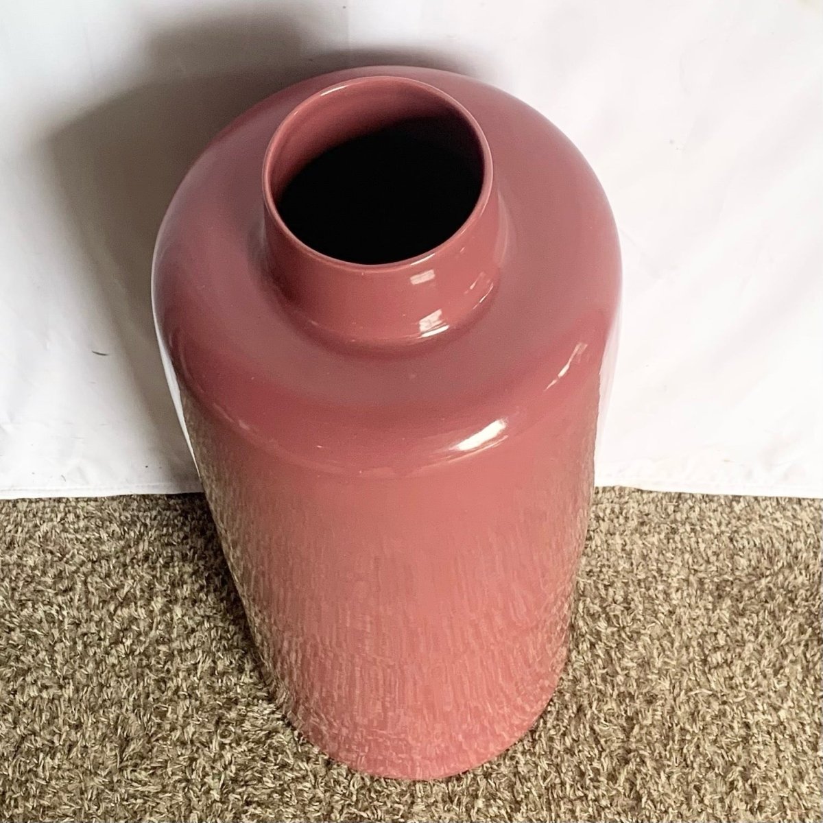 Post Modern Mauve Gloss Ceramic Floor Vase - Dolphin & Flamingo