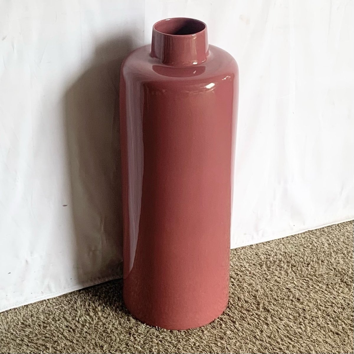 Post Modern Mauve Gloss Ceramic Floor Vase - Dolphin & Flamingo