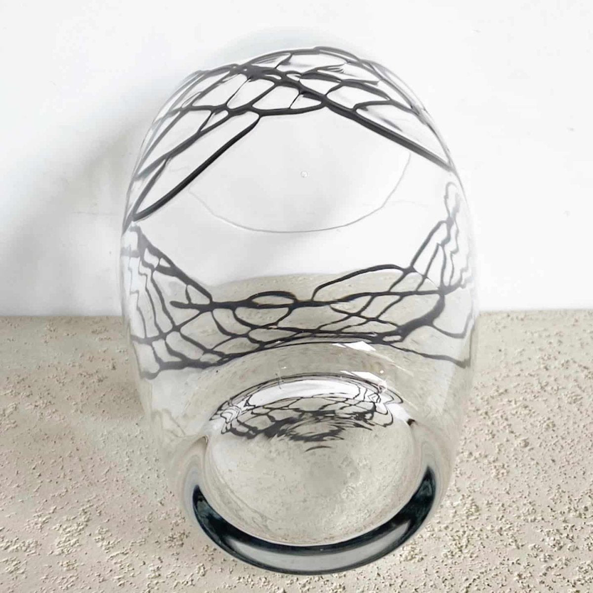 Postmodern Abstract Glass Vase - Dolphin & Flamingo