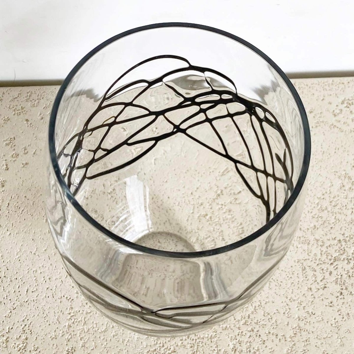 Postmodern Abstract Glass Vase - Dolphin & Flamingo