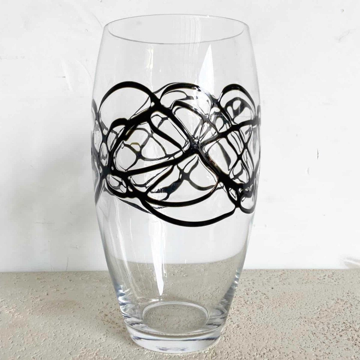Postmodern Abstract Glass Vase - Dolphin & Flamingo