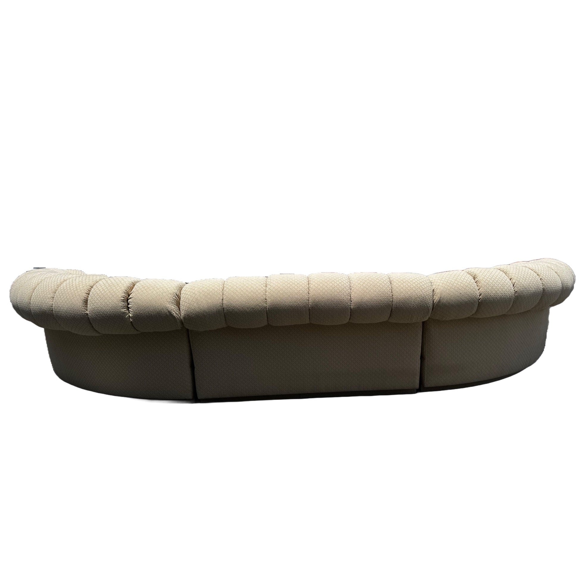 Postmodern Beige Scalloped Sectional Sofa - Dolphin & Flamingo