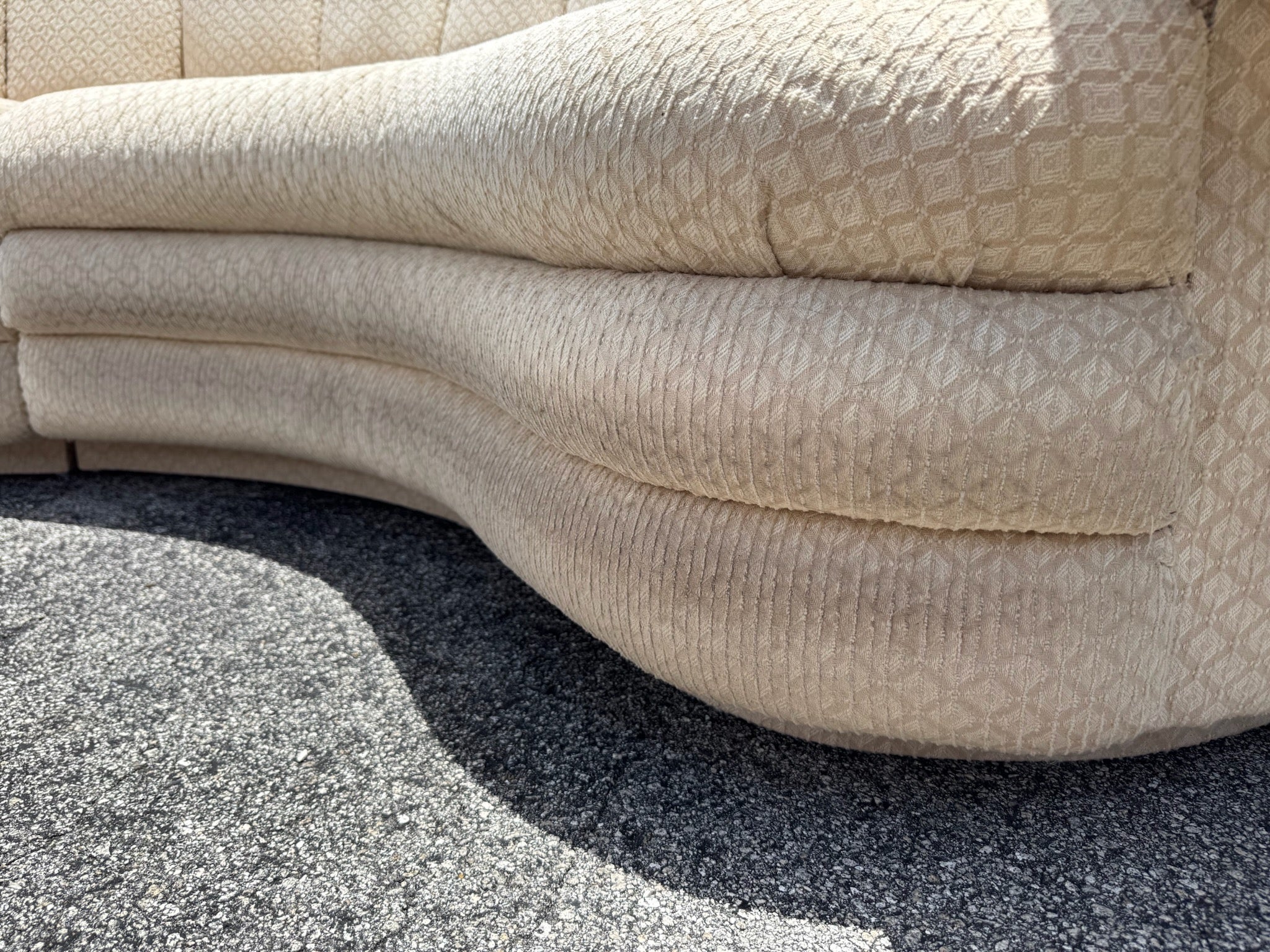 Postmodern Beige Scalloped Sectional Sofa - Dolphin & Flamingo