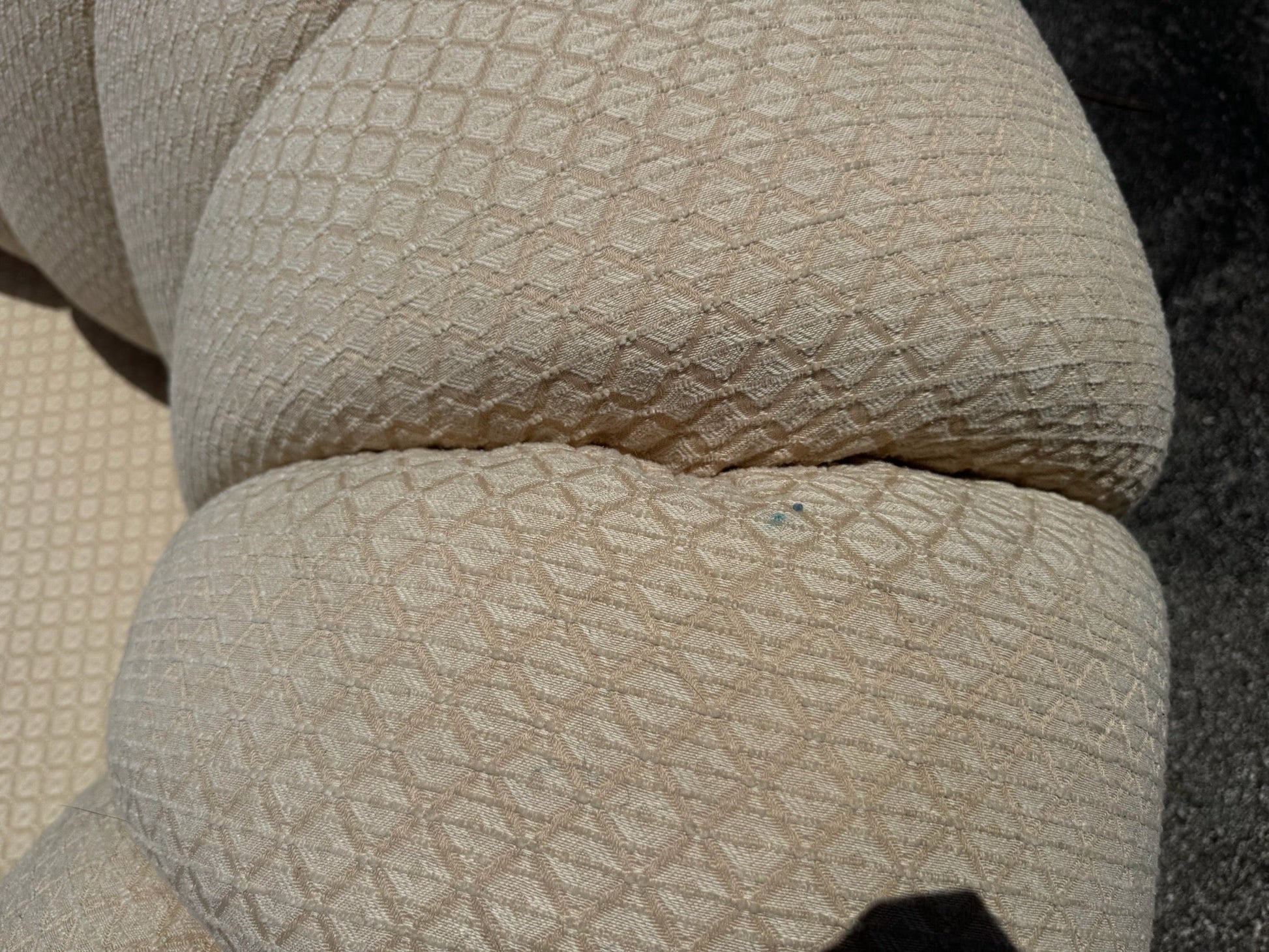 Postmodern Beige Scalloped Sectional Sofa - Dolphin & Flamingo