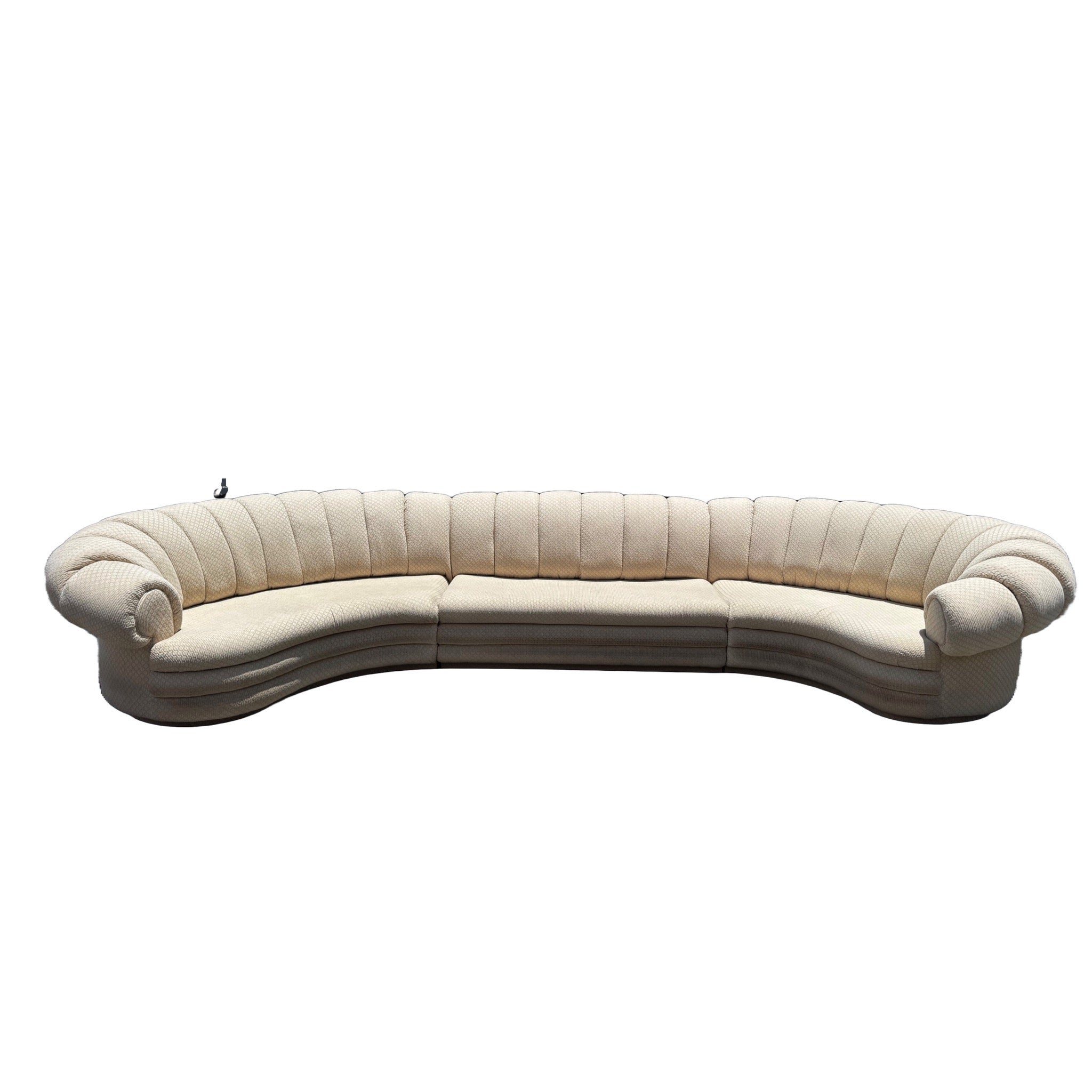 Postmodern Beige Scalloped Sectional Sofa - Dolphin & Flamingo