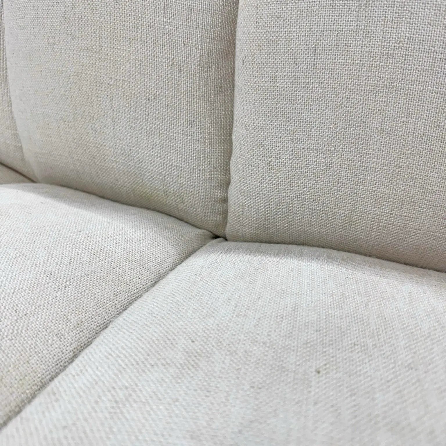 Postmodern Channeled Scalloped Beige Fabric Sections Sofa - 6 Pieces - Dolphin & Flamingo