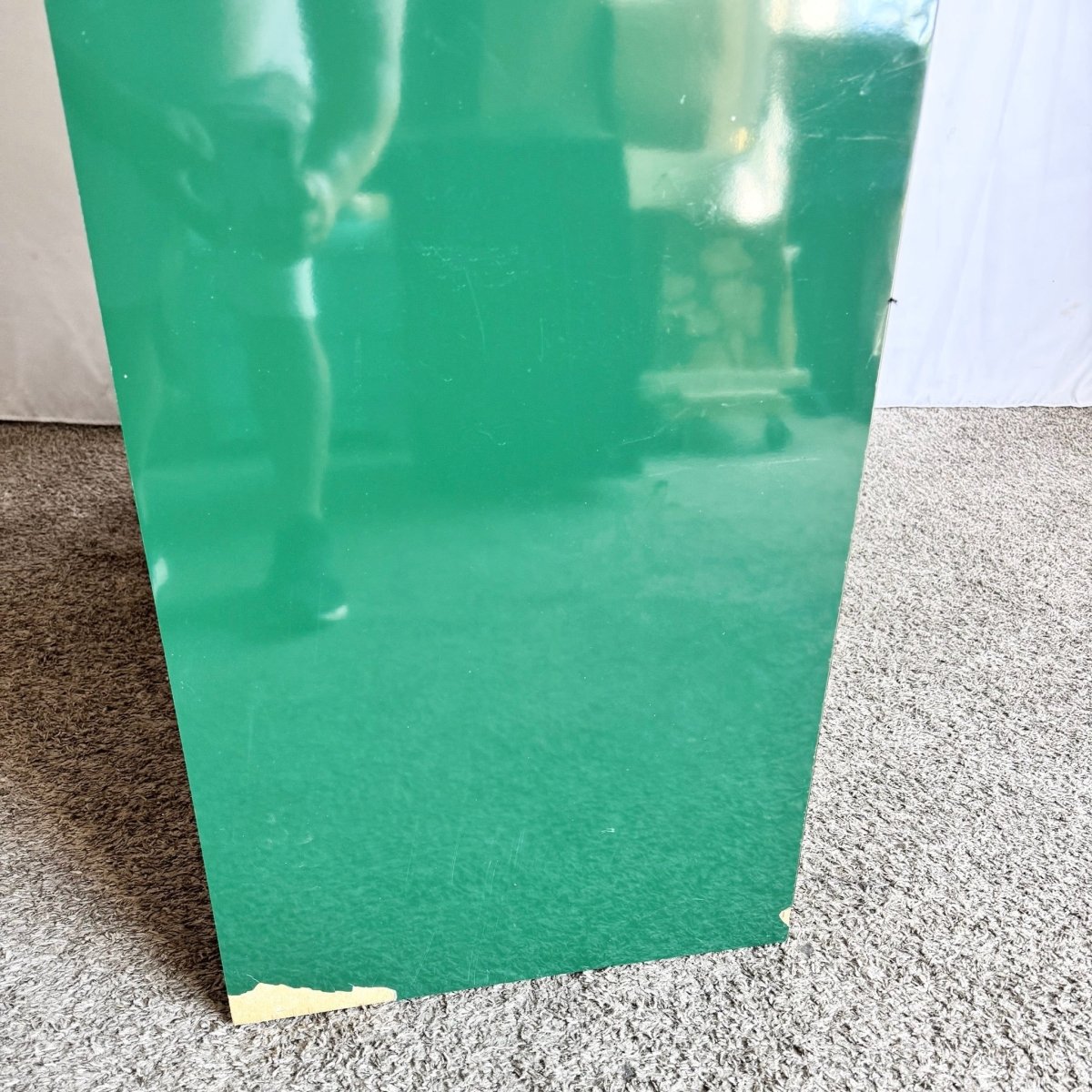 Postmodern Chinoiserie Green Lacquer Laminate Armoire With Brass Accents - Dolphin & Flamingo
