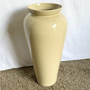 Postmodern Cream Lacquered Ceramic Floor Vase - Dolphin & Flamingo