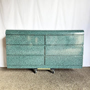 Postmodern Faux Teal Granite Waterfall Dresser - Dolphin & Flamingo