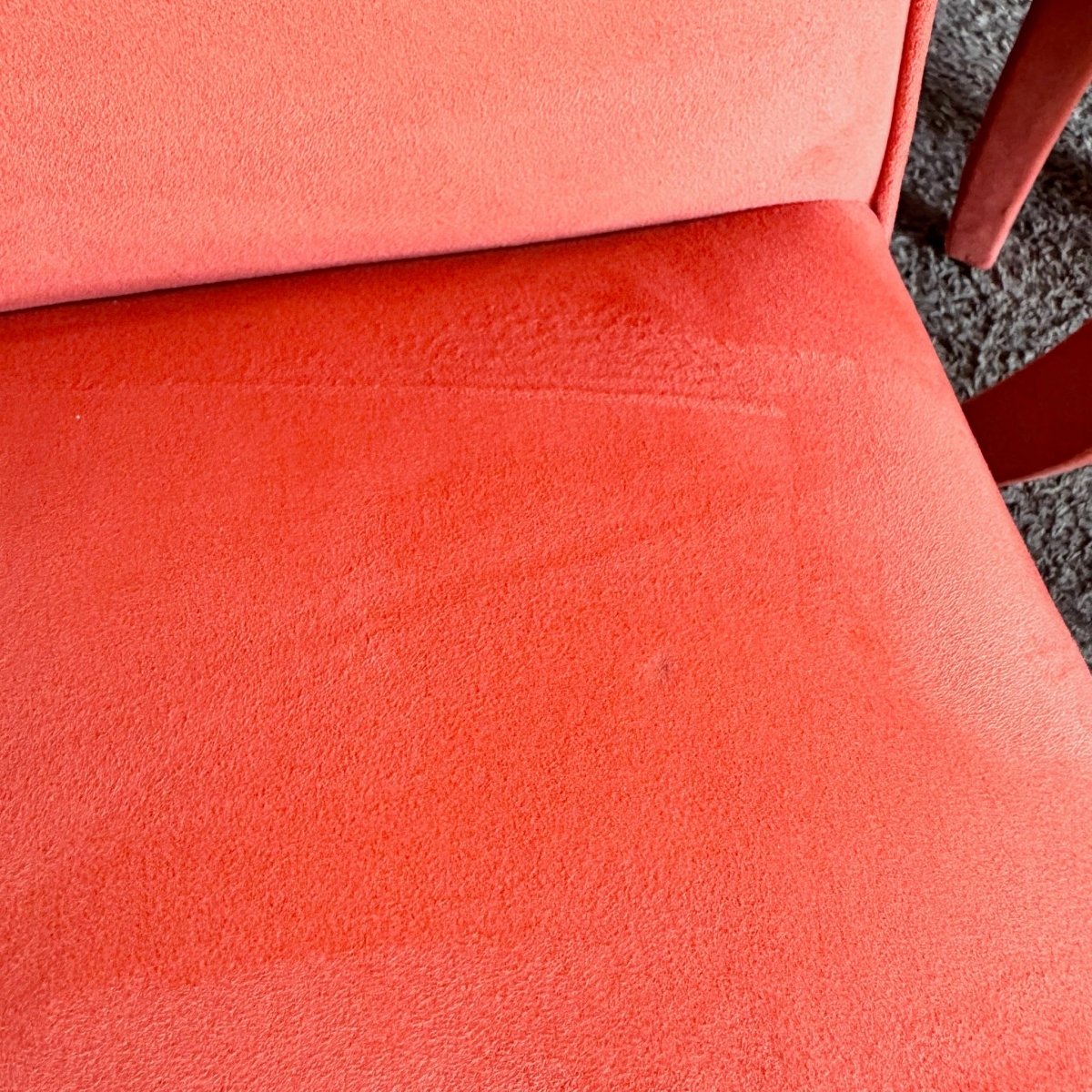 Postmodern Flared Red Fabric Dining Chairs - Set of 6 - Dolphin & Flamingo