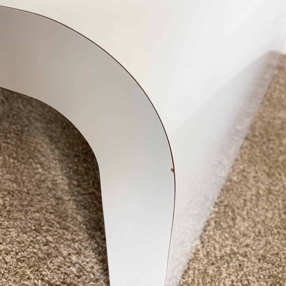 Postmodern Grey Lacquer Laminate Waterfall Coffee Table - Dolphin & Flamingo