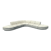 Postmodern Grey Sculpted Sectional Sofa With Ottomans by Bernhardt - Dolphin & Flamingo
